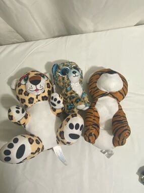 Plush Leopard and Tiger Soft Toy lot - Multicolor Kids Plushies